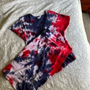 Lularoe tie dye Maria maxi T-shirt dress